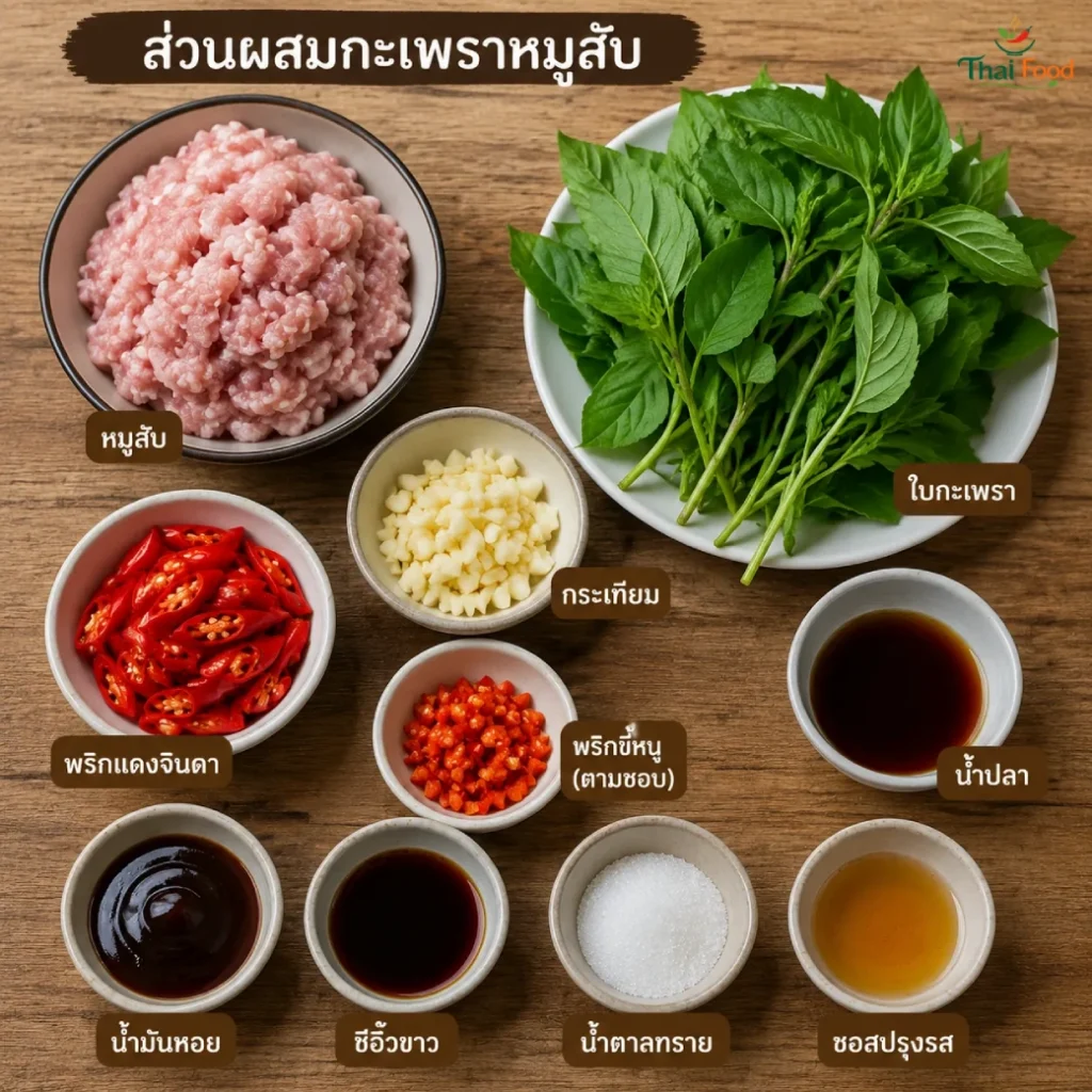 กะเพราหมูสับ สูตรโบราณ